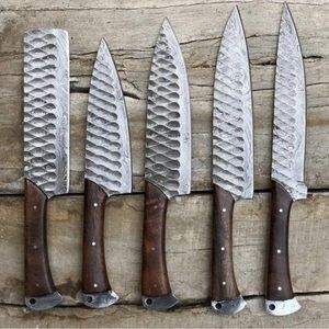 Handcrafted Damascus steel Chef set